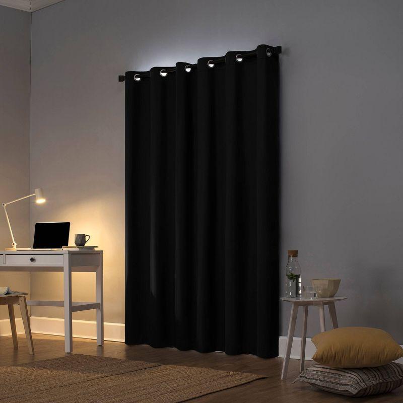 Black Thermal Blackout Grommet Curtain Panel