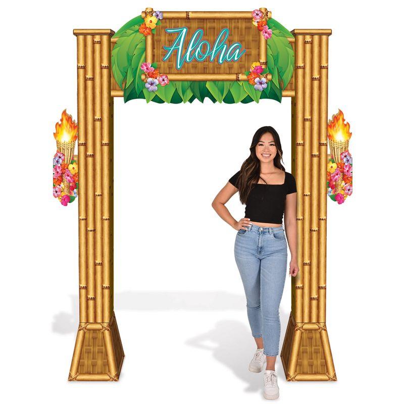 Beistle Luau 3-D Archway Prop, 7' 11" x 5' 11.75", (1/Box) Multicolored