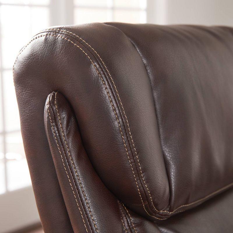 La-Z-Boy La-Z-Boy Bellamy Executive Office Chair with Memory Foam Cushions, Real Wood Arms and Swivel Base, Waterfall Seat Edge, Faux Bonded Leather