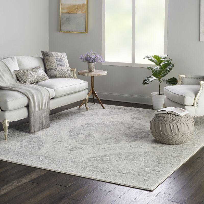 Nourison Tranquil Vintage Persian Center Medallion Area Rug Ivory Pink 5'3" x 7'3"