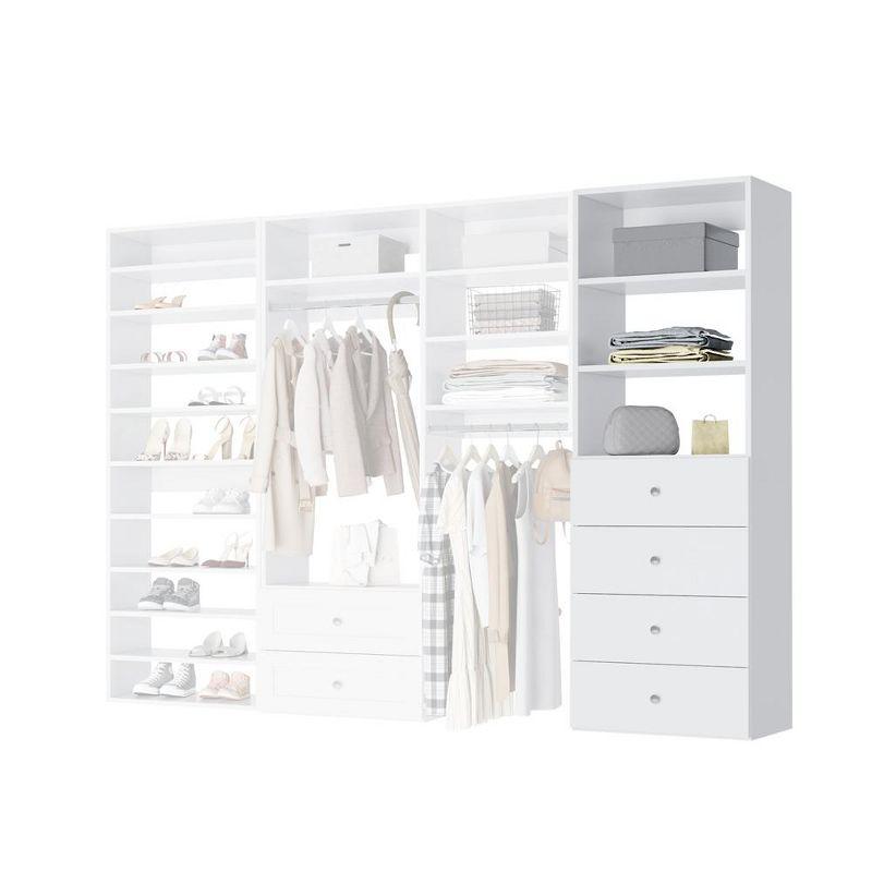 Modular Closets Built-in Closet Tower With Shelves & 4 Drawer