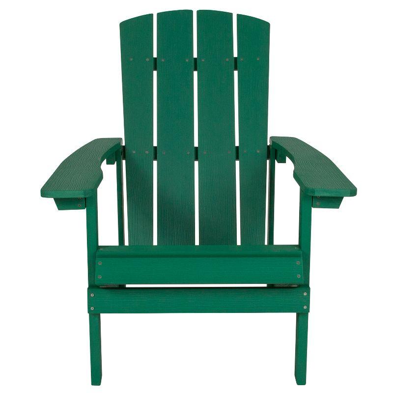 Flash Furniture Set of 2 Charlestown All-Weather Poly Resin Wood Adirondack Chairs