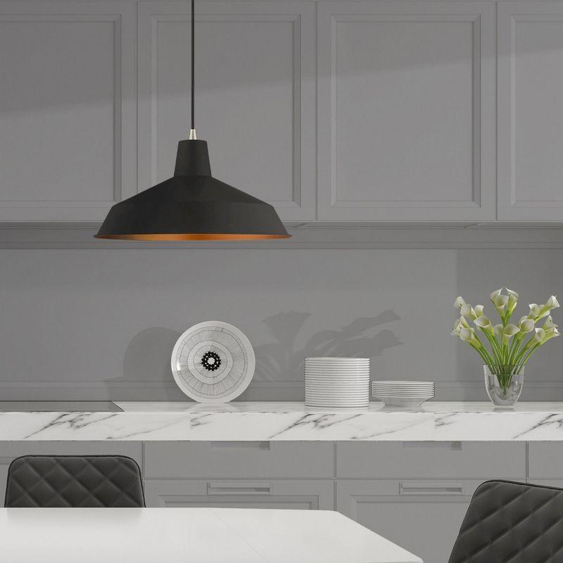 Livex Lighting Metal Shade 1 - Light Chandelier in  Black