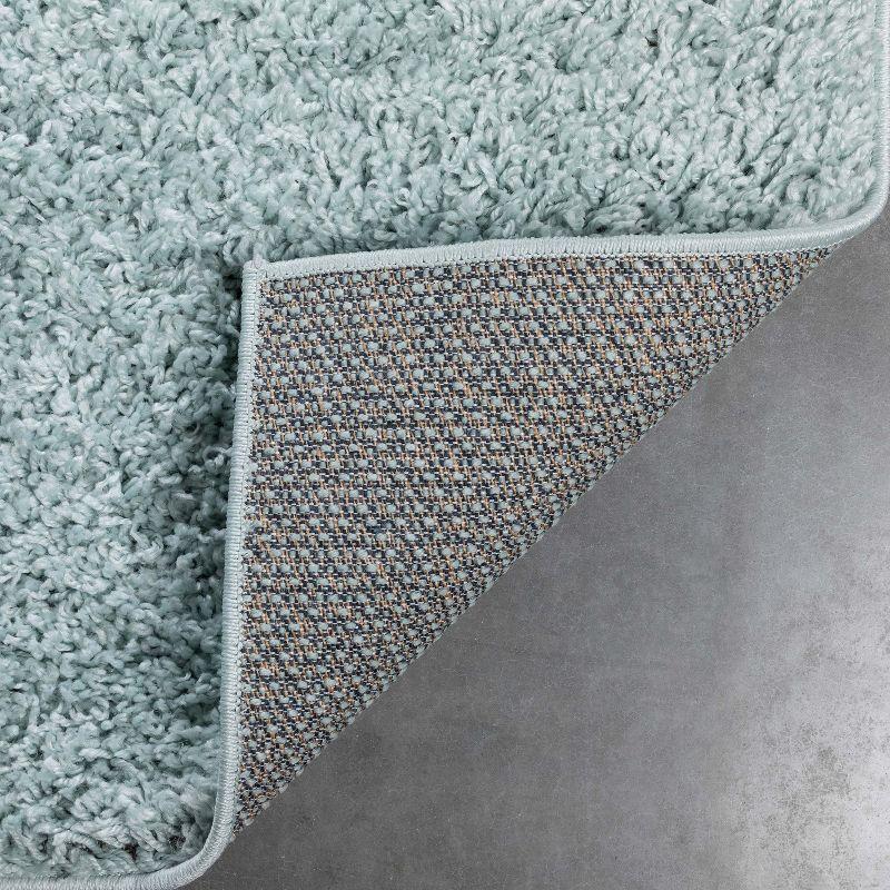 Papastamelos Basics Emerson Plain Textured Seafoam Green Shag Area Rug