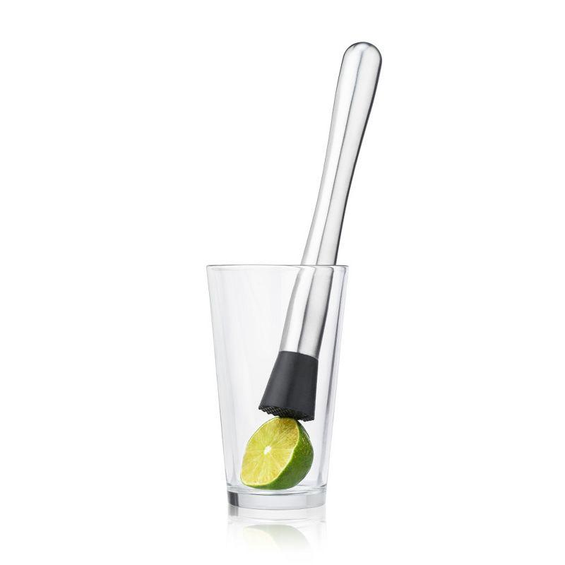 True Bar Muddler for Cocktails - Cocktail Muddler Stainless Steel with Textured Plastic Base - Dishwasher Safe, 10 Inches Set of 1