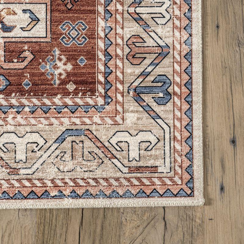 Nuloom Órla Bordered Pet Friendly Machine Washable Area Rug, 4' x 6', Rust