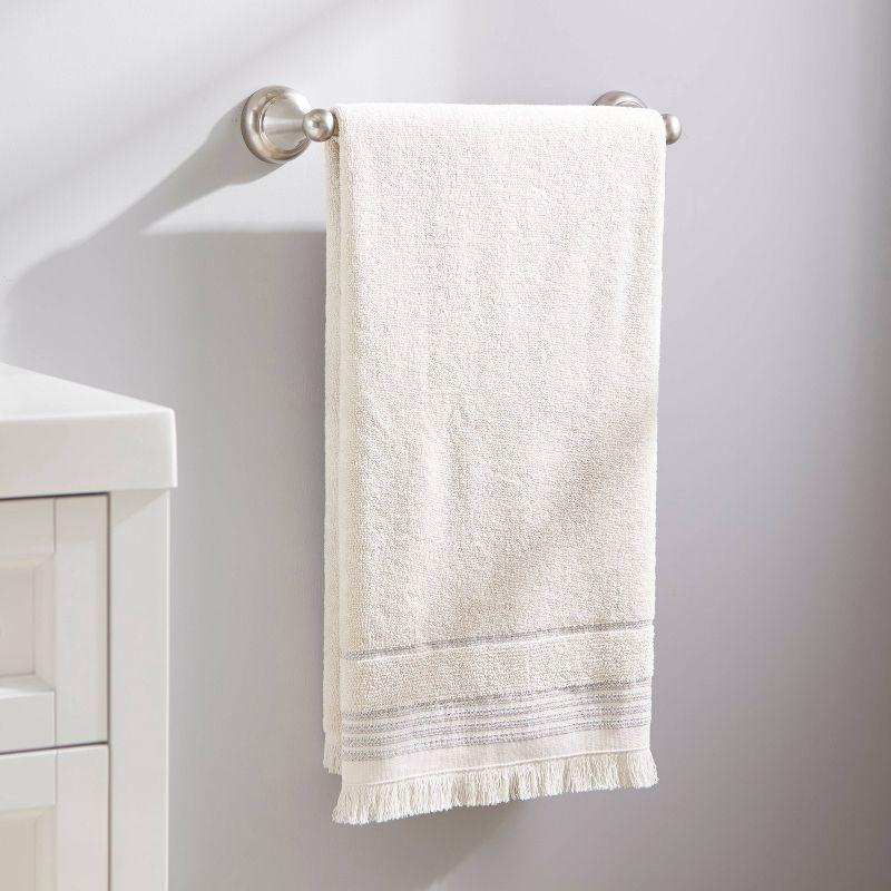 Jude Fringe Bath Towel Dark Taupe - Saturday Knight Ltd.: 100% Cotton, Midweight, Reversible, Terry Cloth