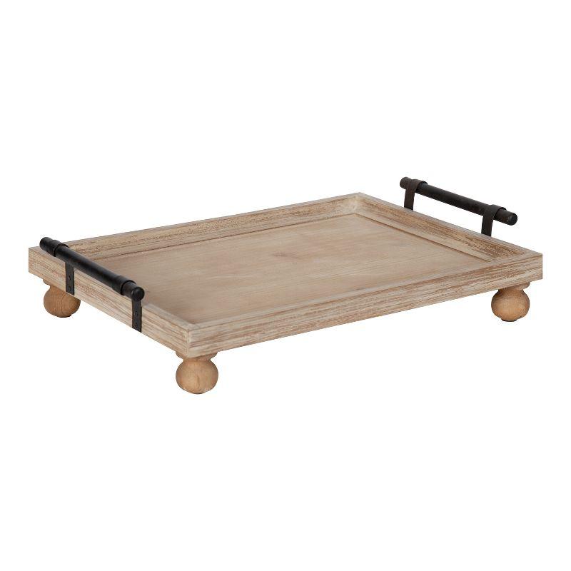 Kate and Laurel Bruillet Wooden Footed Tray