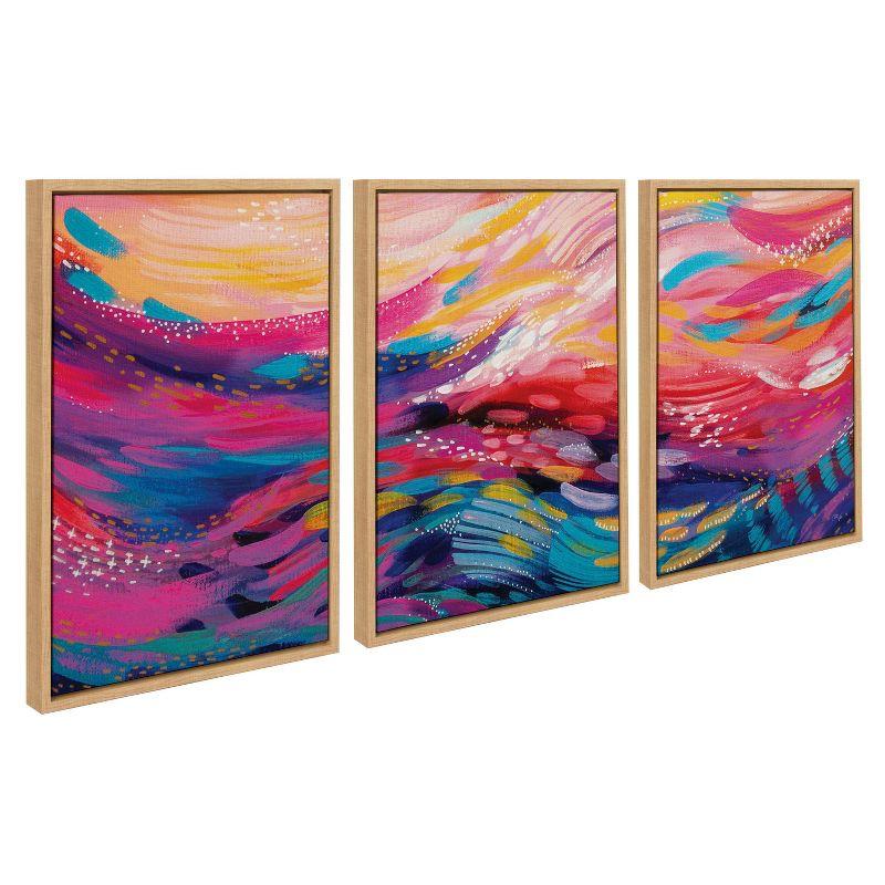 Kate & Laurel All Things Decor (Set of 3) 18"x24" Sylvie EV Brush Strokes 90 A B and C Framed Canvas WallArts by Jessi Raulet of Ettavee: