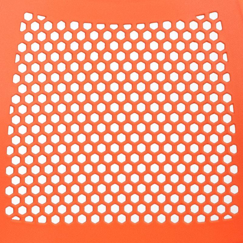 Flash Furniture HERCULES Series 661 lb. Capacity Orange Stack Chair with Air-Vent Back and Black Powder Coated Sled Base