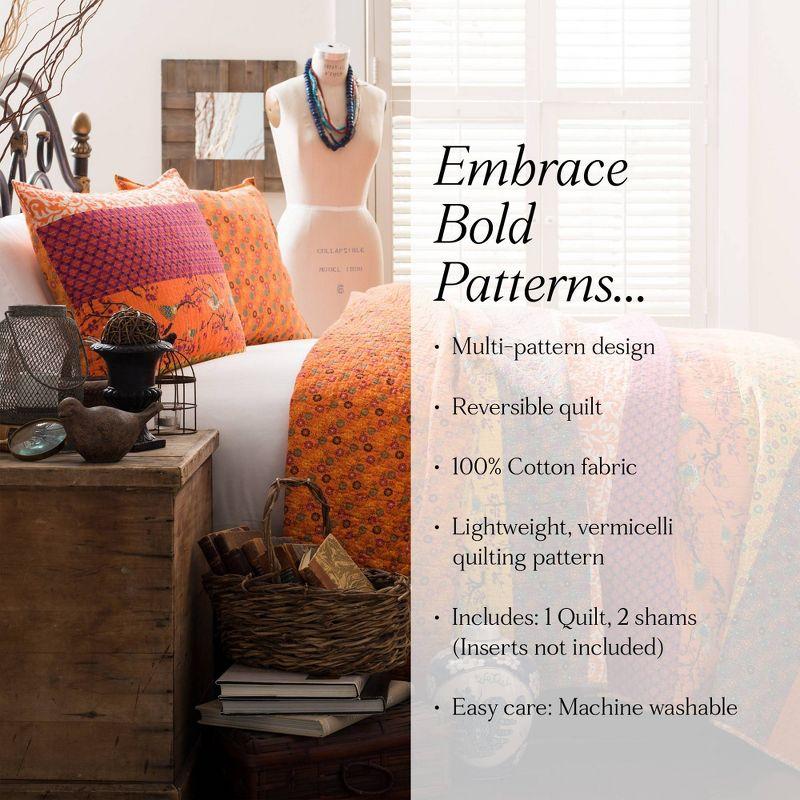 Lush Decor Royal Empire Cotton Reversible 3 Piece Quilt Set
