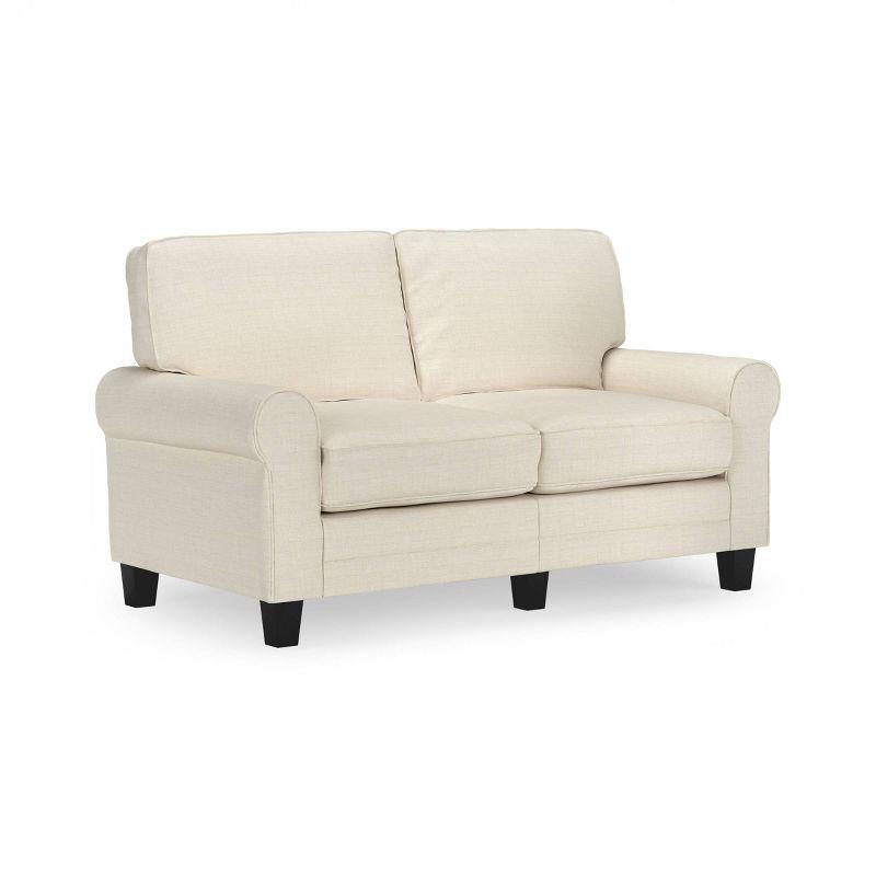 Serta Copenhagen 61" Rolled Arm Sofa, Easy Care Fabric, Soft Pillow Back, Pocket Coil Seat Cushions