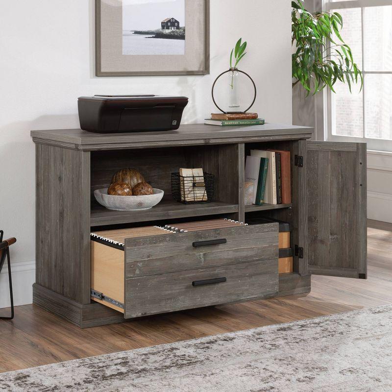 Pebble Pine Rustic Lateral File Credenza with Adjustable Shelf