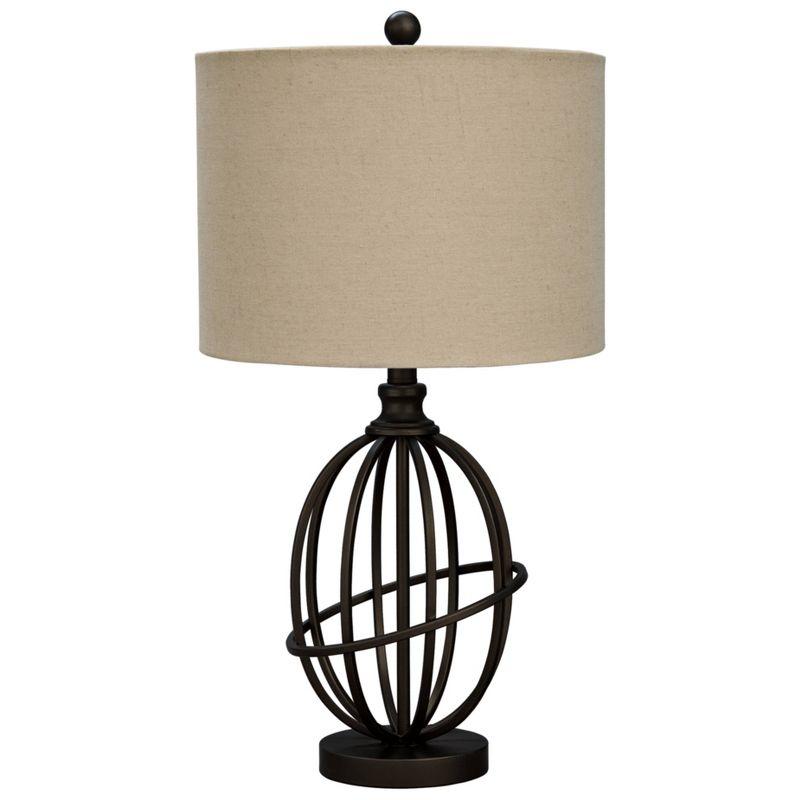 Manasa Metal Table Lamp Antique Brass - Signature Design by Ashley: 3-Way Switch, Linen Shade, for Living Room & Nightstand