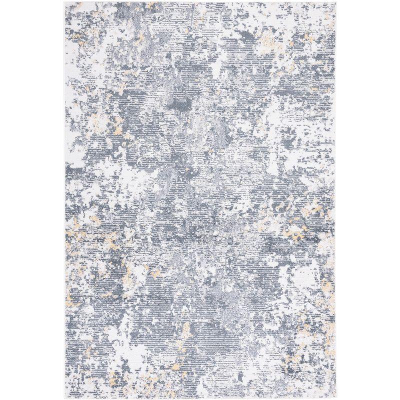 Abstract Elegance 8' x 10' Gray Synthetic Area Rug