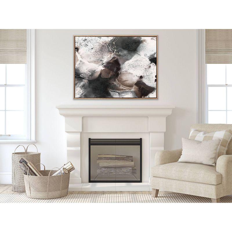 31.5"x41.5" Sylvie Beaded Nebula Abstract III Framed Canvas by Amy Lighthall Gold - Kate & Laurel All Things Decor