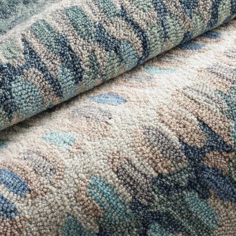 Paint Chip Abstract Hand Wool Indigo/Denim/Beige Area Rug