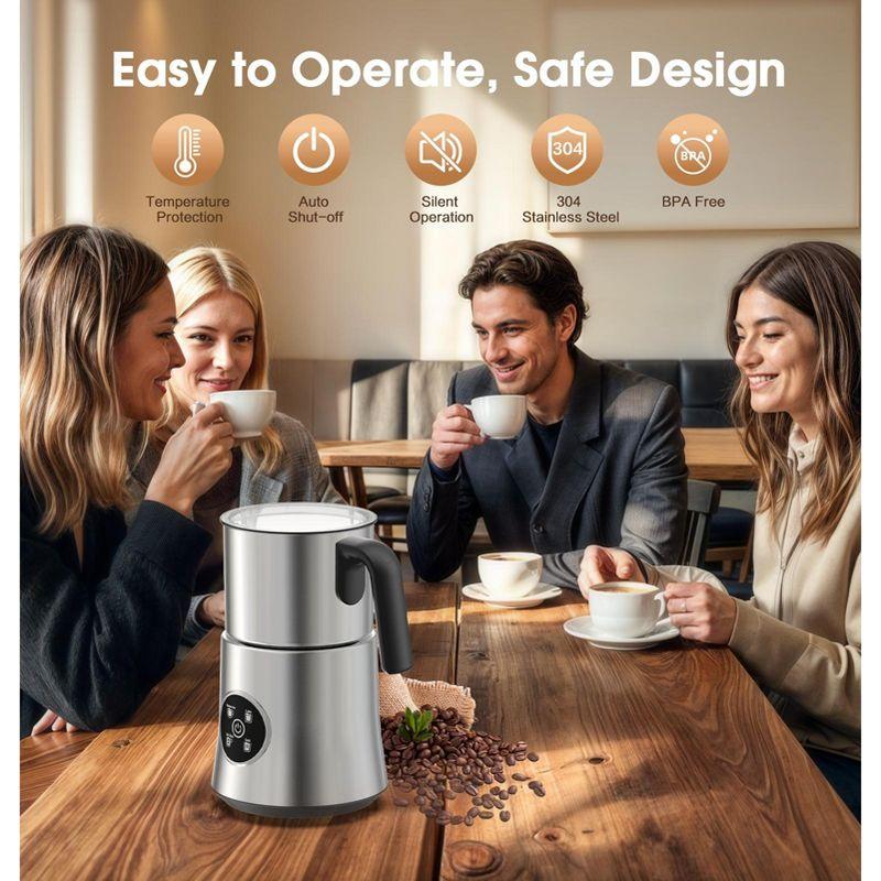 Teendow 900ml Electric Milk Frother Machine, Coffee Foamer Stainless Steel Milk Pitcher, Tea Stirrer, Hot And Cold Double,sliver | Wayfair