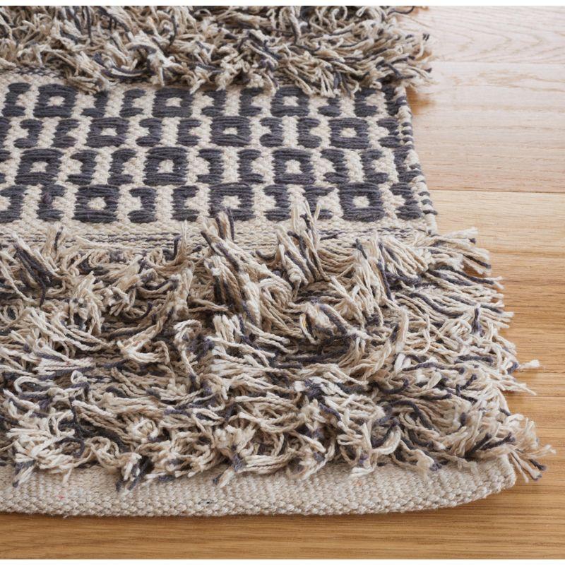 Handwoven Artisan Gray & Ivory Cotton 6' Square Rug