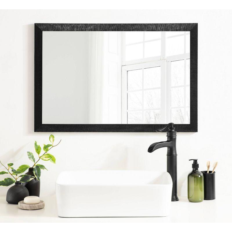 Black Ribbed Texture 20x30 Rectangular Wall Mirror