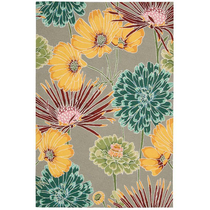 Handcrafted Enchanted Floral Medley 5' x 7' Gray Synthetic Area Rug