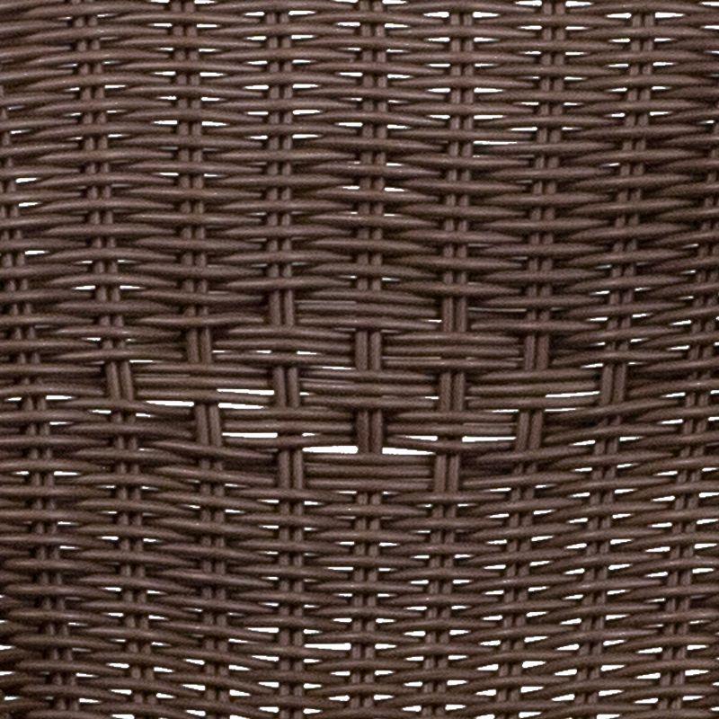 Merrick Lane Esna Series Stacking Rattan Patio Chair with Bamboo Look Aluminum Frame and Integrated Arms