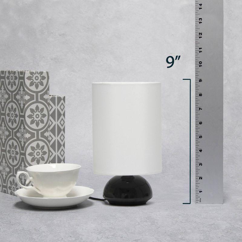 Simple Designs Set of 2 Gemini Mini Touch Table Lamps with Fabric Shades Black