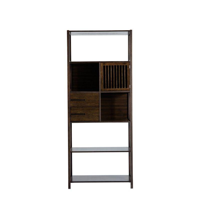 Selma Bamboo Bookcase Right Facing Spindle Cabinet - Boraam