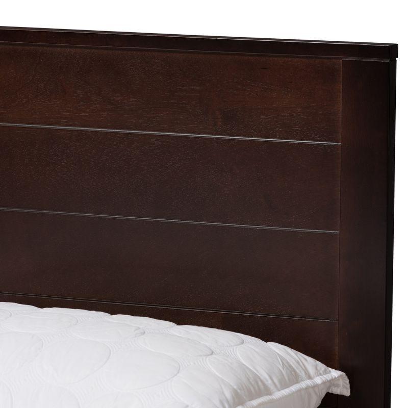 Catalina Dark Brown Wood Full Platform Bed with Headboard