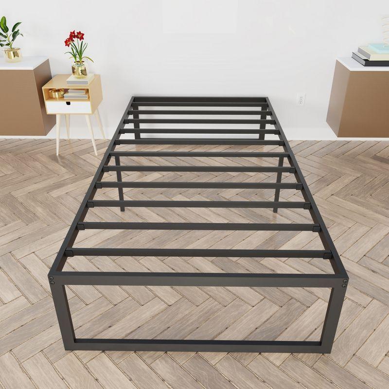 NapQueen Alpha New Metal Platform Bed Frame, Mattress Foundation with Steel Slats