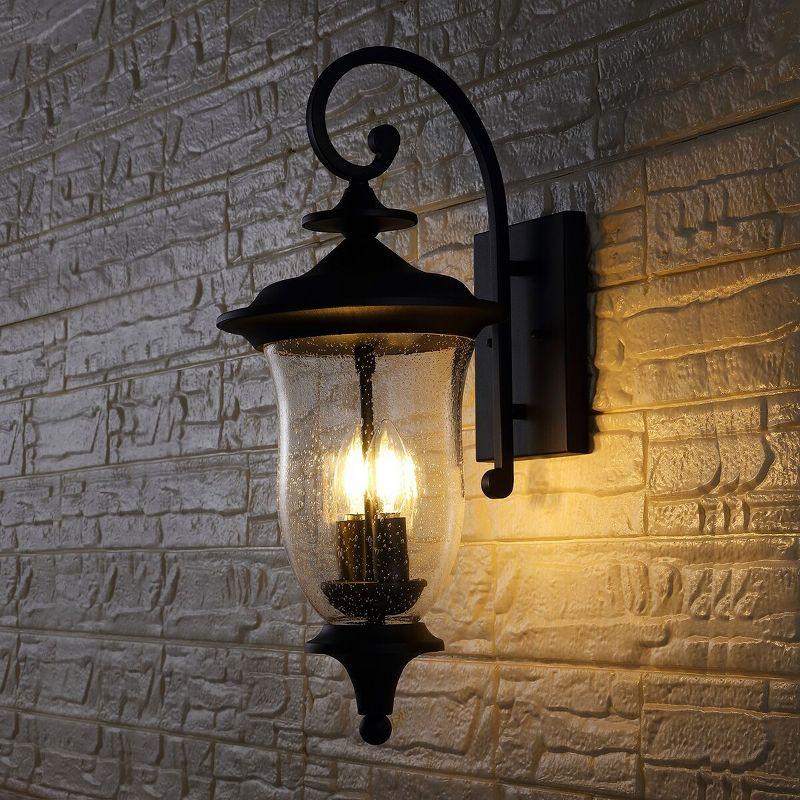 Dowell Outdoor Wall Sconce Lights (Set of 2) - Black - Safavieh.