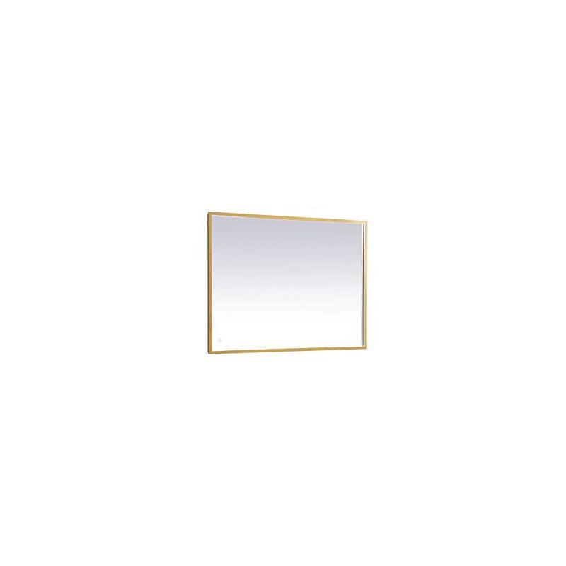 Elegant Lighting Pier 30x30 inch LED Mirror with Adjustable Color Temperature 3000K/4200K/6400K in Brass