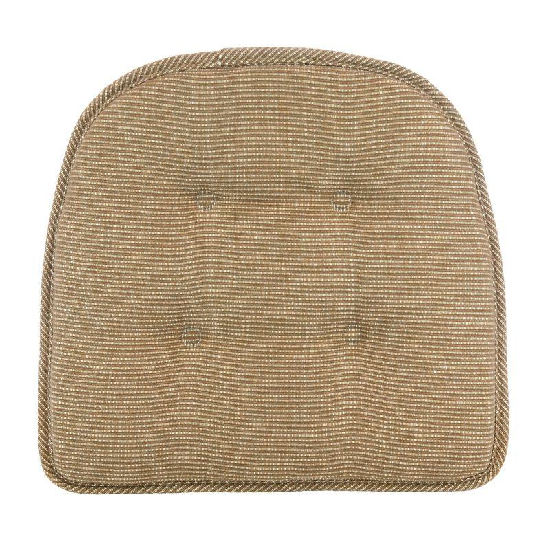 Gripper 2pc 15"x16" Non Slip Saturn Tufted Chair Cushions Tan: Indoor Rectangle Polyester Basket Weave Beige