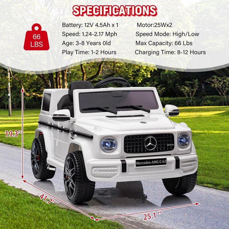 12V Kids Ride On Car, Patikuin Licensed Mercedes Benz G63 Car for Kids w/Remote Control