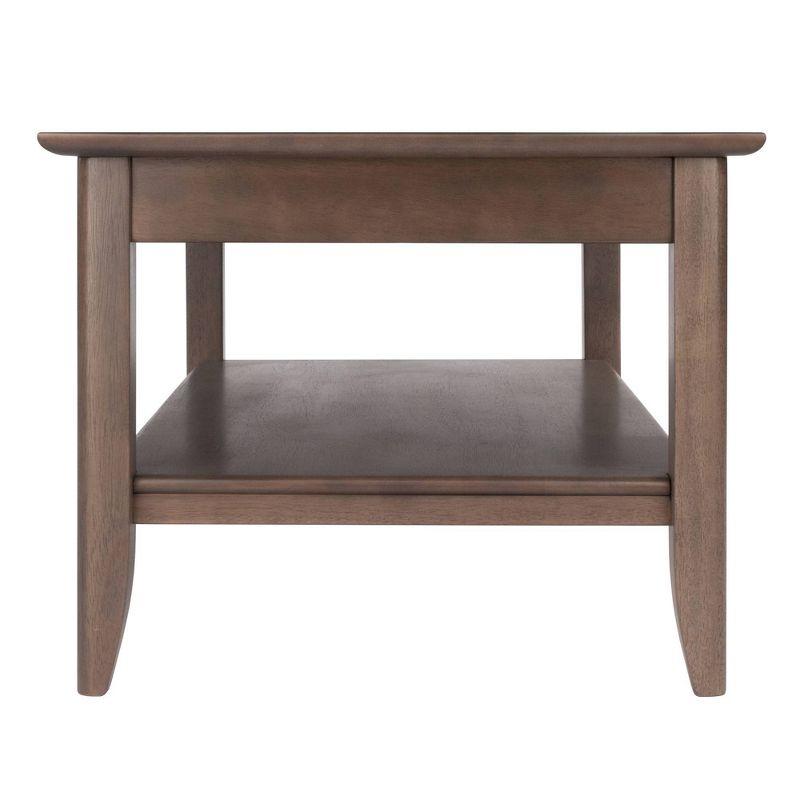 Santino Coffee Table Oyster Gray - Winsome: Wooden Rectangle Design, Fixed Shelf, MDF & Veneer, Living Room Furniture