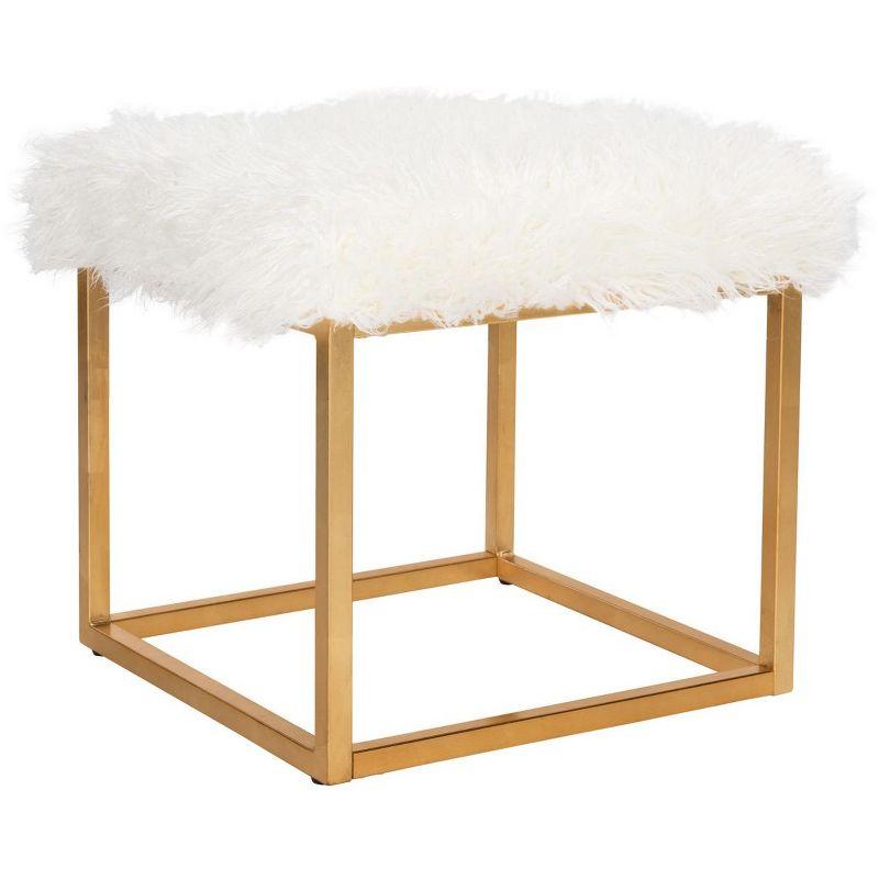 Rowan Square Ottoman - FOX6288 - White - Safavieh Couture