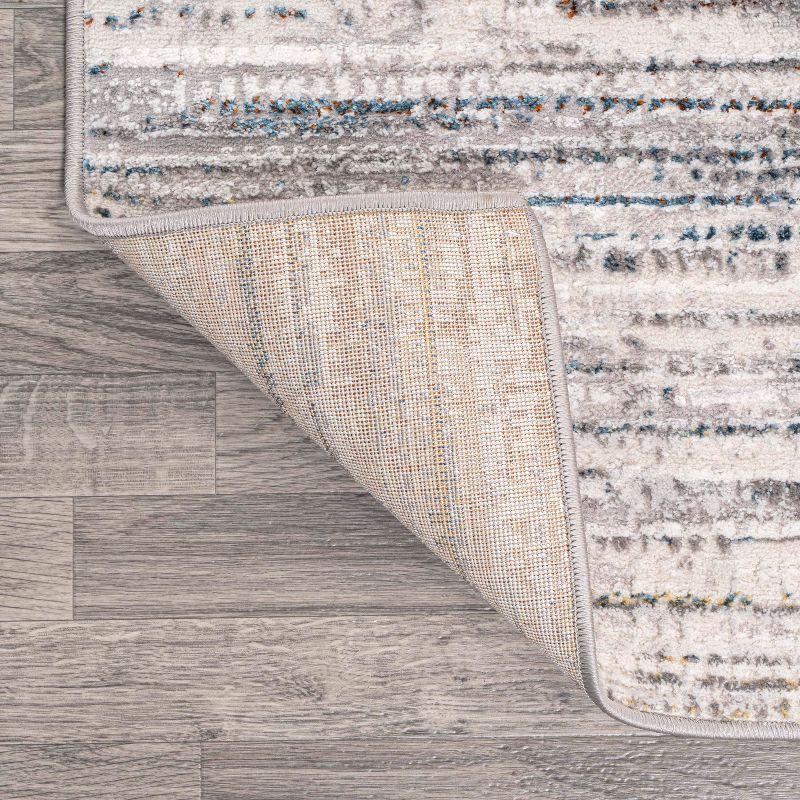 JONATHAN Y Loom Modern Strie'  Gray/Blue/Orange 3 ft. x 5 ft. Area Rug
