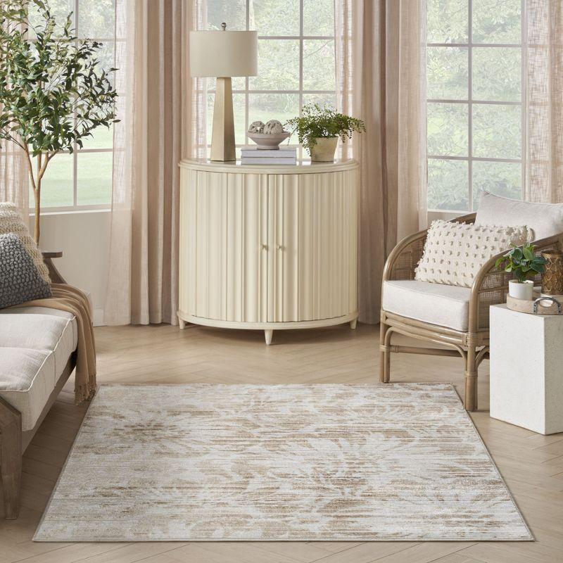 Williston Forge Kloi Abstract Ivory/Grey Area Rug