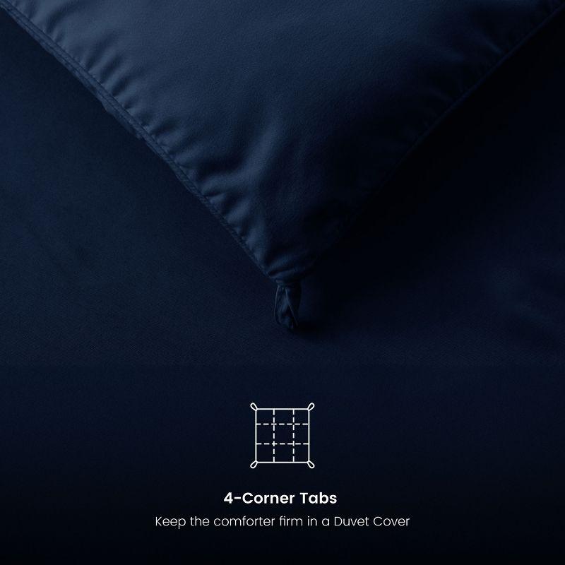 All Season Down Alternative Duvet Insert with Corner Tabs Hypoallergenic Ultra Soft 1 Piece Comforter - Twin , Navy Blue