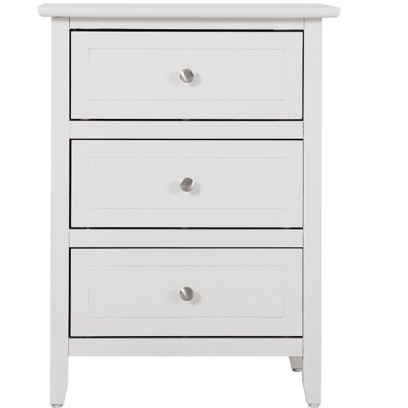 Passion Furniture Daniel 3-Drawer White Nightstand (25 in. H x 19 in. W x 15 in. D)