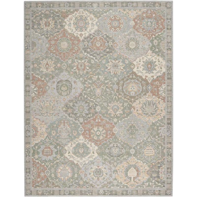 Transitional Moroccan Lanterns Wool Area Rug 8' x 10' - Grey