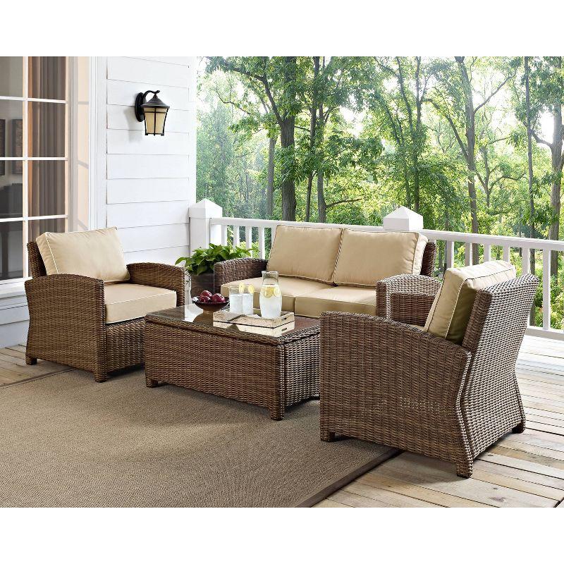 Bradenton 4-Piece Sand Wicker Outdoor Seating Set