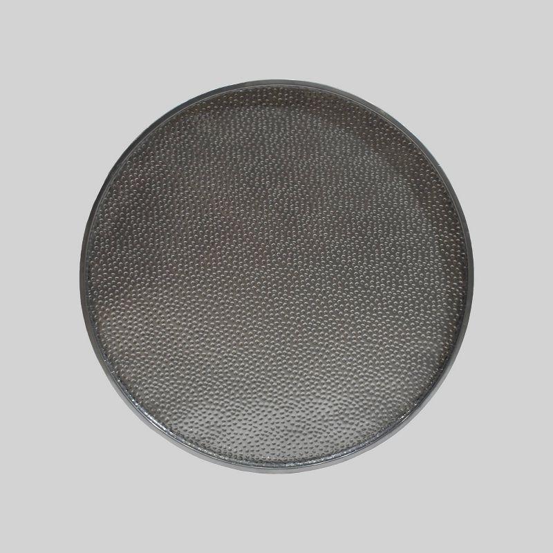 Braeburn Modern Round Coffee Table Silver - Christopher Knight Home: Hammered Texture, Iron Frame, No Assembly Required