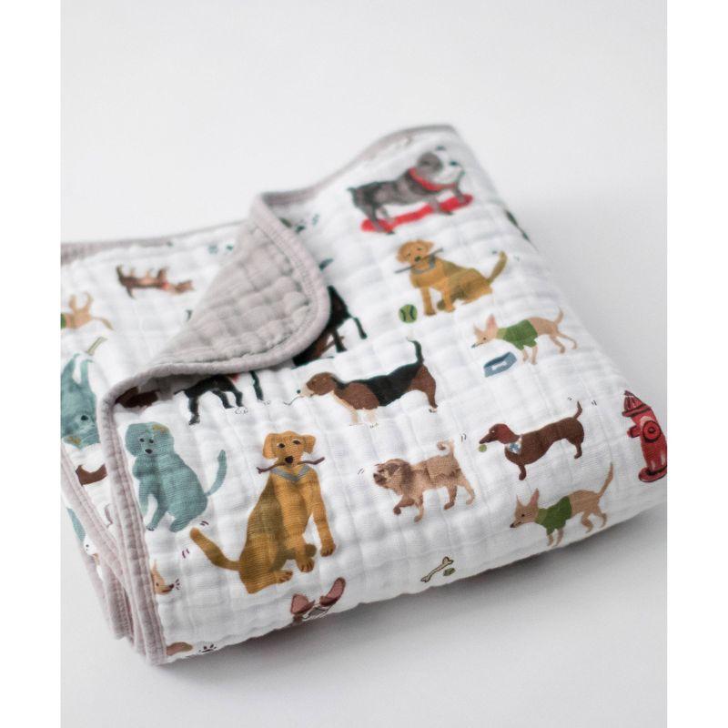 Playful Pups Black Cotton Muslin Baby Quilt