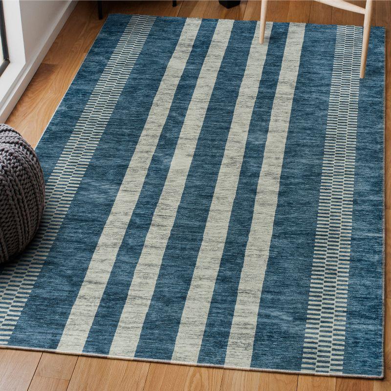 Vichy Geometric Striped Machine-Washable Indoor Area Rug - JONATHAN Y