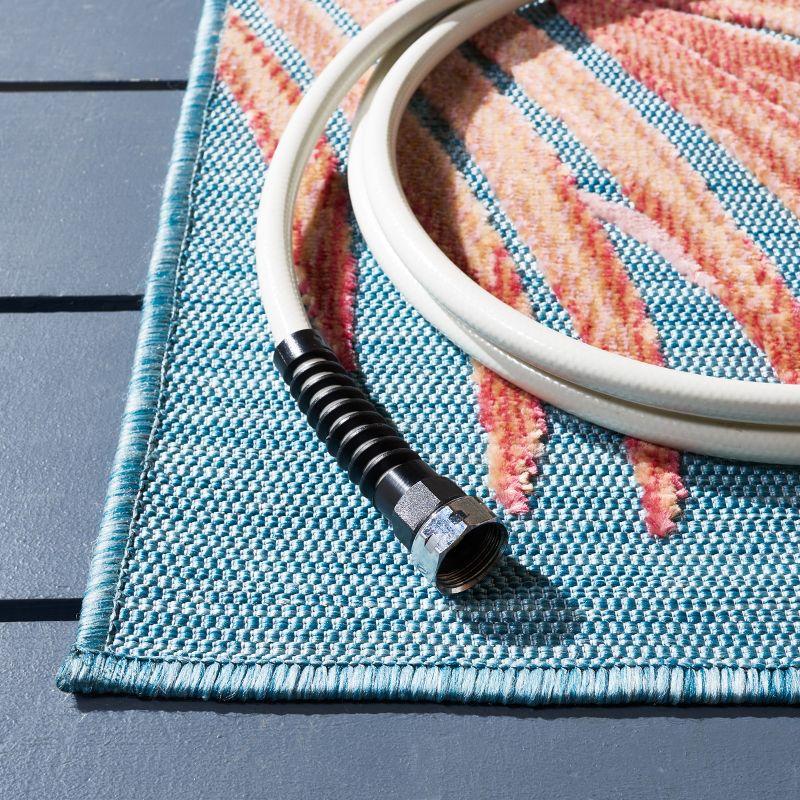 Cabana CBN458 Power Loomed UV Resistant Indoor/Outdoor Area Rug - Blue/Rust - 5'1"x7'6" - Safavieh