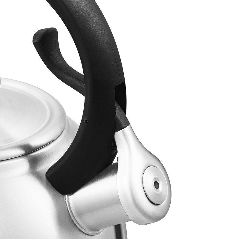 2 Quart Stainless Steel Whistling Kettle with Ergonomic Handle