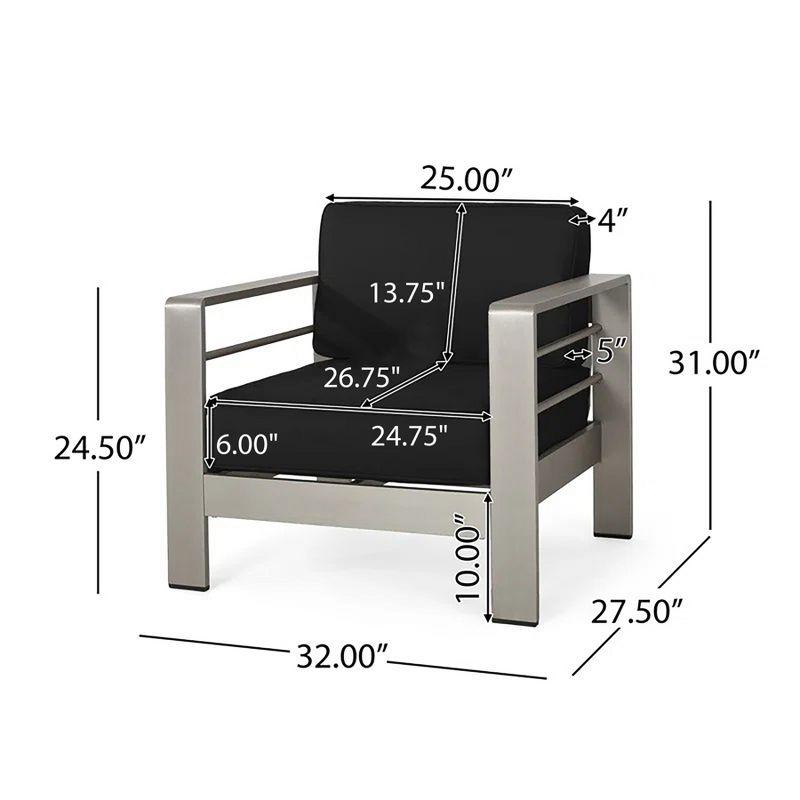 Christopher Knight Home Cape Coral Outdoor Aluminum Club Chairs with Sunbrella Cushions