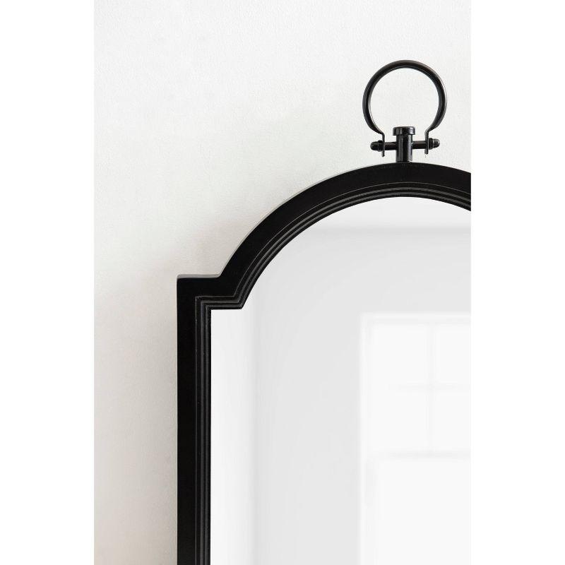 Ohara Arch Black Wood Bathroom Vanity Mirror