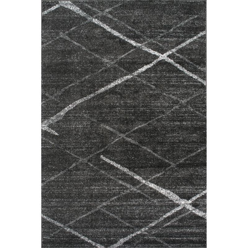 Thigpen Modern Crisscross Lines Area Rug, 3' x 5', Dark Grey